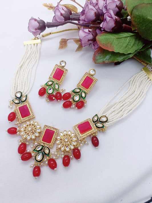 twinkling gracefuul women necklace chokii shape veda