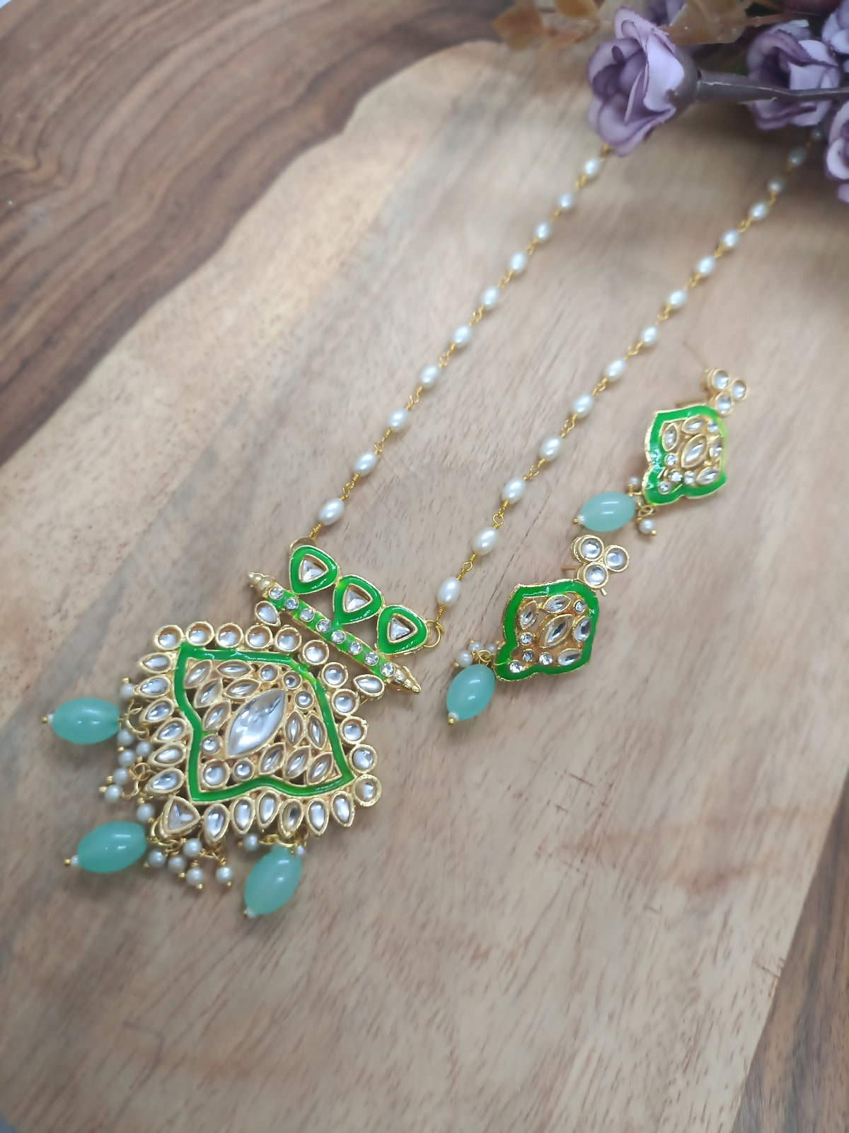 Chota raja set with rice aanti chain necklace fo women /long set /south look