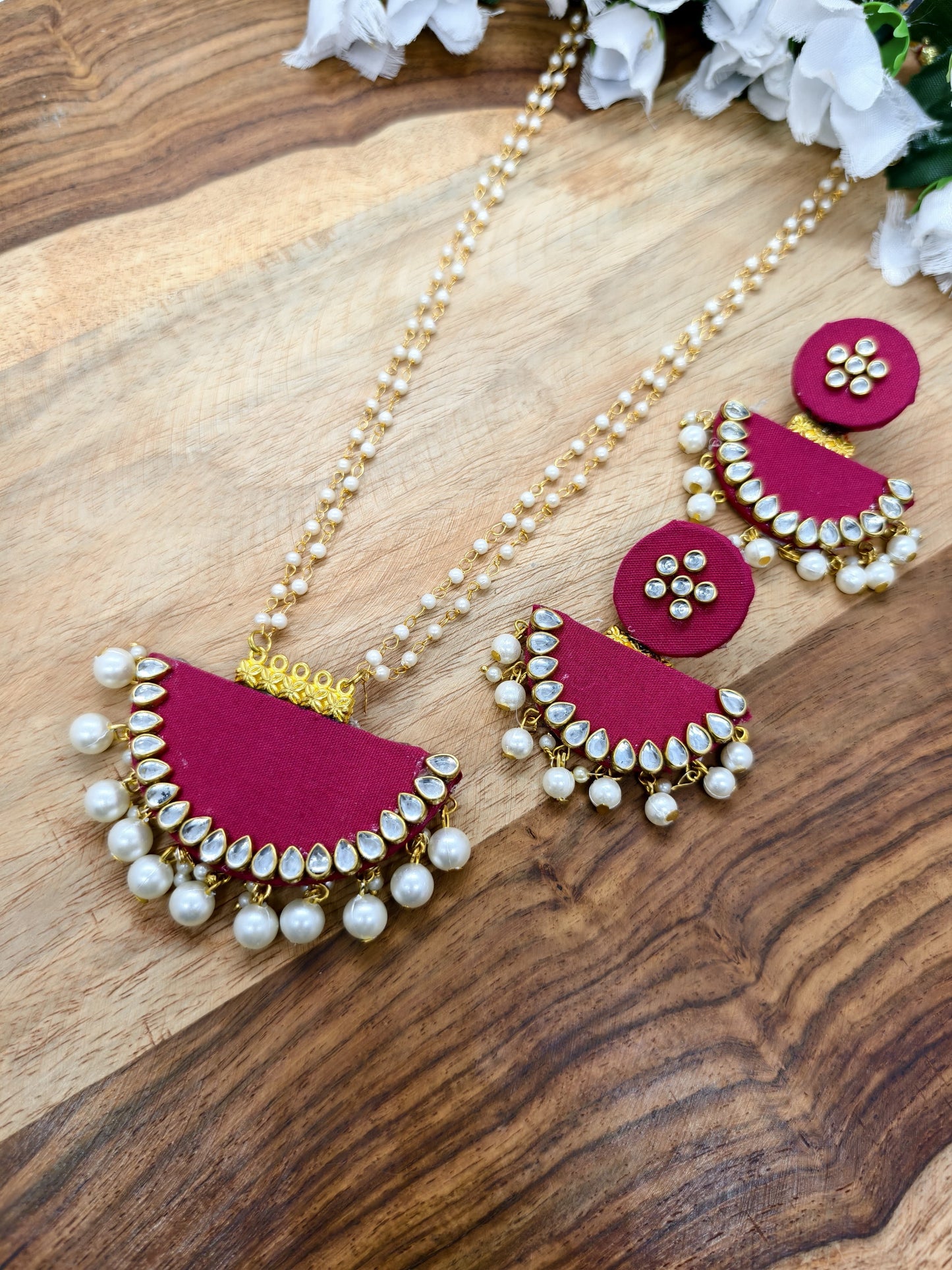 fabric long jewellery handmade