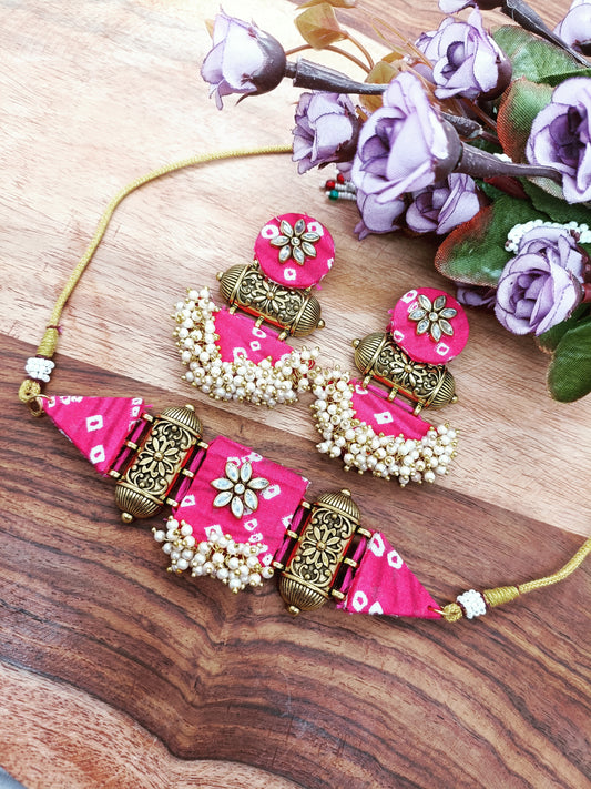 Handmade necklace set for women hand - craft sangeeta